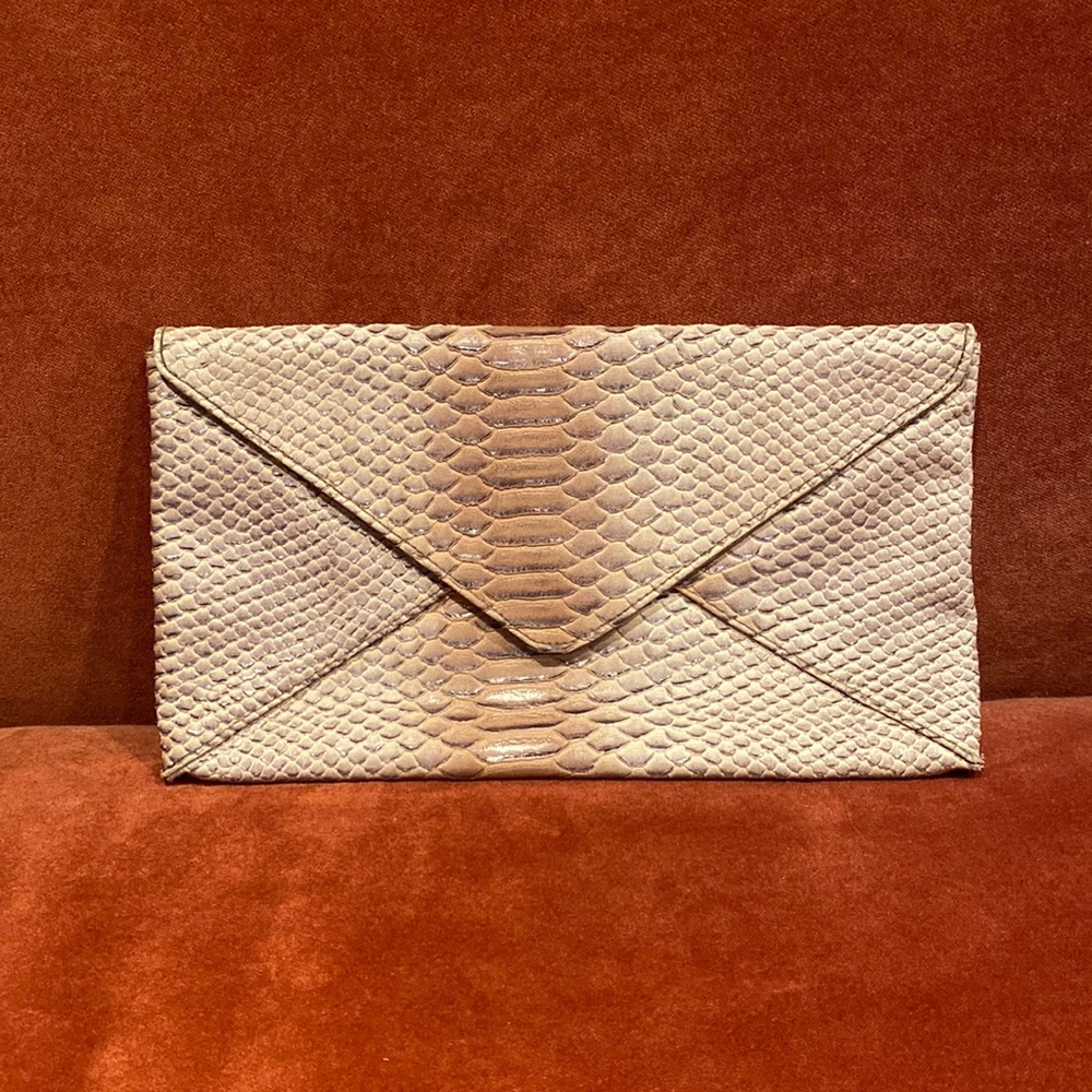 Jessica McClintock Snake Envelope Clutch.